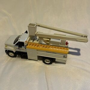 White and Yellow Utility Truck Model